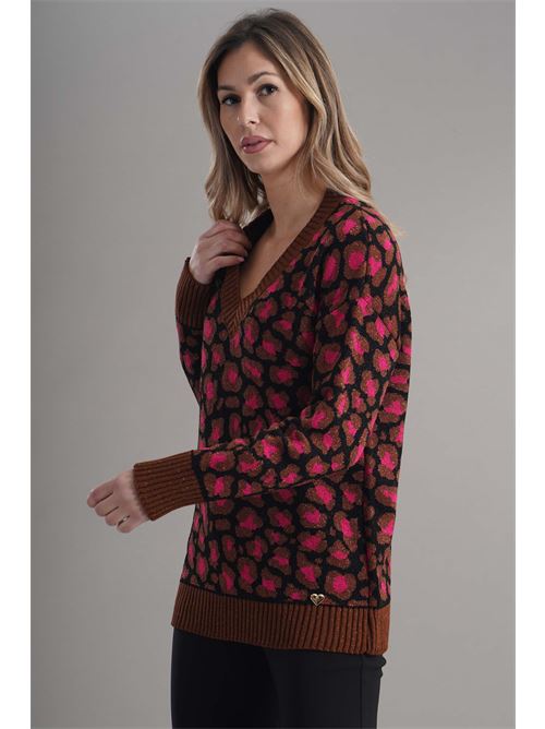 Maglia fantasia Love To Love by Gai Mattiolo | LV2016BRONZO/NERO/FUXIA